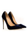 Pantofi din Catifea de Culoare Albastru Regal