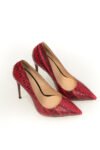 Pantofi Stiletto din Catifea Roșu Venețian