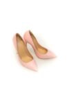 Pantofi stiletto roz pudrat cu textură de piele exotică